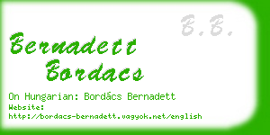 bernadett bordacs business card