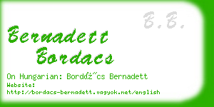 bernadett bordacs business card